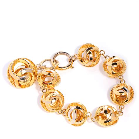 chanel with gold ball|Chanel gold bracelet price.